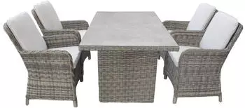 bellavista Home & Garden Ria Dininglounge-Set Polyrattan grau 4 Personen