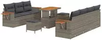 vidaXL Gartensofa-set mit Kissen 10 pcs Grau