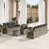 vidaXL Garten-Sofa-Set mit Kissen, 10-teilig, Poly-Rattan/Akazie, Grau (3363143)