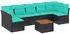 vidaXL Garten-Sofagarnitur 8-tlg. mit Kissen, Poly Rattan, Schwarz (3255903)
