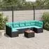 vidaXL Garten-Sofagarnitur 8-tlg. mit Kissen, Poly Rattan, Schwarz (3255903)