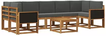 vidaXL Outdoor-Sofagarnitur mit Kissen, 6-tlg