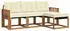 vidaXL Outdoor-Sofagarnitur mit Kissen 4-tlg., Natur/Creme (3368541)