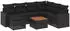 vidaXL Garten-Sofagarnitur 8-tlg. mit Kissen, Poly Rattan, Schwarz (3256559)