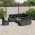 vidaXL Garten-Sofagarnitur 9-tlg. mit Kissen, Poly Rattan, Schwarz (3225096)