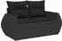 vidaXL Garten-Sofagarnitur 9-tlg. mit Kissen, Poly Rattan, Schwarz (3225096)