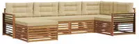 Outdoor-sofagarnitur Mit Kissen 6 Pcs Natur Und Beige Vidaxl