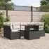 vidaXL 7-teiliges Gartenmöbel-Set mit Stauraum, schwarzes Polyrattan