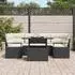 vidaXL 7-teiliges Gartenmöbel-Set mit Stauraum, schwarzes Polyrattan