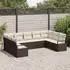 vidaXL Sofa-Set mit Kissen 9-teilig, Braunes Poly-Rattan