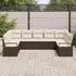 vidaXL Sofa-Set mit Kissen 9-teilig, Braunes Poly-Rattan