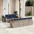 vidaXL Gartensofa-Set 8-teilig mit Kissen, Polyrattan, Grau (3224913)