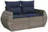 vidaXL Gartensofa-Set 8-teilig mit Kissen, Polyrattan, Grau (3224913)