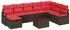 vidaXL Sofa-Set mit Kissen und Stauraum, 9-tlg., Poly-Rattan, Braun (3359243)