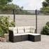 vidaXL Garten-Sofagarnitur 4-tlg. mit Kissen, Poly Rattan, Beige (3325254)