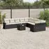 vidaXL Garten-Sofagarnitur 10-tlg. mit Kissen, Poly Rattan, Grau (3219500)