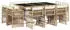vidaXL Garten-Essgruppe 11-tlg. mit Kissen Poly Rattan Beige (3211750)