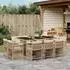 vidaXL Garten-Essgruppe 11-tlg. mit Kissen Poly Rattan Beige (3211750)
