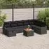 vidaXL Garten-Sofa-Set mit Kissen 9-teilig Schwarz Poly Rattan (3360831)