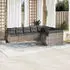 vidaXL Garten-Sofagarnitur mit Kissen, 10-tlg., Poly Rattan, Grau (3221849)