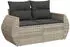 vidaXL Garten-Sofagarnitur mit Kissen, 10-tlg., Poly Rattan, Grau (3221849)