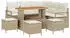 vidaXL Garten-Sofa-Set mit Kissen und Stauraum, 9-teilig, Beige, Poly Rattan/Akazie (3364481)
