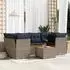 vidaXL Garten-Sofagarnitur 7-tlg. mit Kissen Poly Rattan Grau (3255830)