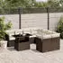 vidaXL Garten-Sofagarnitur 9-tlg. mit Kissen, Poly Rattan, Beige (3326130)