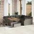 vidaXL Gartensofa-Set 12-teilig mit Kissen, Poly Rattan/Akazie, Grau (3364638)