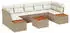 vidaXL Garten-Sofa-Set 8-teilig Poly Rattan Akazie Beige mit Kissen (3348047)