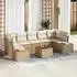 vidaXL Garten-Sofa-Set 8-teilig Poly Rattan Akazie Beige mit Kissen (3348047)