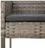 vidaXL Garten-Essgruppe 3-tlg. mit Kissen, Poly Rattan, Schwarz/Grau (3185149)