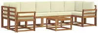 Outdoor-sofagarnitur Mit Kissen 8 Pcs Natur Und Creme Vidaxl