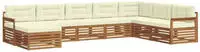 vidaXL Outdoor-Sofagarnitur mit Kissen 8 pcs Natur und Creme