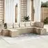 vidaXL Gartenlounge-Set 7-tlg. Poly-Rattan Beige mit Kissen (3348132)