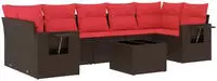 vidaXL 8-teiliges Gartensofa-Set mit Kissen, braun, Polyrattan