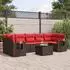 vidaXL Gartensofa-Set 8-teilig mit Kissen, Polyrattan, Braun (3219943)
