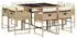 vidaXL Garten-Essgruppe 9-tlg. Poly Rattan mit Kissen, Beige (3211378)