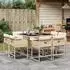 vidaXL Garten-Essgruppe 9-tlg. Poly Rattan mit Kissen, Beige (3211378)