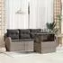 vidaXL Garten-Sofa-Set 5-teilig mit Kissen Poly Rattan Grau (3357282)