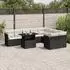 vidaXL Garten-Sofagarnitur 10-tlg. mit Kissen, Poly Rattan, Schwarz (3266836)