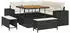 vidaXL Gartensofa-Set mit Kissen 8-teilig Schwarz/Creme Poly-Rattan (3363945)