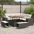 vidaXL Gartensofa-Set mit Kissen 8-teilig Schwarz/Creme Poly-Rattan (3363945)