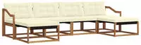 vidaXL Outdoor-Sofagarnitur mit Kissen 6 pcs Natur und Creme