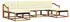 vidaXL Outdoor-Sofagarnitur mit Kissen 6-tlg., Natur/Creme (3369729)