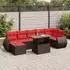 vidaXL Garten-Sofagarnitur 8-tlg. mit Kissen, Poly Rattan & Akazie, Braun (3326685)
