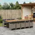 vidaXL Garten-Essgruppe 11-tlg. mit Kissen, Poly Rattan, Grau (3210578)