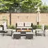 vidaXL Gartensofa-Set 6-tlg. Poly-Rattan Schwarz/Creme mit Kissen (4104699)
