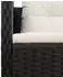 vidaXL Gartensofa-Set 6-tlg. Poly-Rattan Schwarz/Creme mit Kissen (4104699)