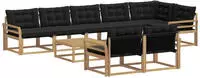 vidaXL Outdoor-Sofagarnitur 9 pcs Wei&szlig; und Schwarz 79 x 79 x 37 cm